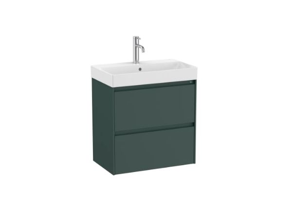 OLAN 120cm mueble fondo reducido Dark Grey. LEX lavabo posición Centro sin  orificio color Talc.