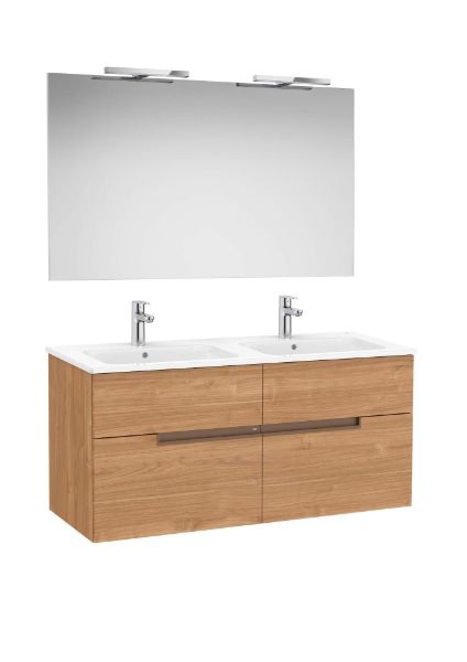 PACK, MUEBLE LAVABO Y ESPEJO, MOD VICTORIA-N V  2024 4  CJ  ACAB NOGAL Y LAVABO DOBLE MED 1200X460 A852109517