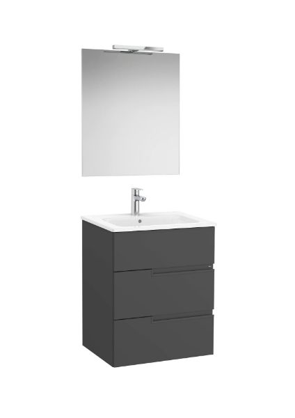 Imagen de PACK, MUEBLE Y LAVABO, MODELO VICTORIA-N VERSION 2024 3 CAJONES  ONIX. MEDIDA 600X460